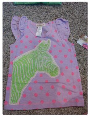 Zebra tree on fun polkadot purple flutter sleeve tee, many sizes